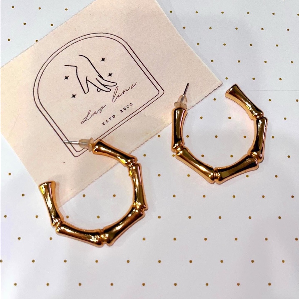 Gold Chunky Edged Hoops